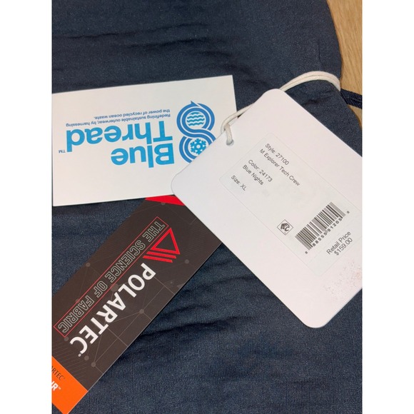 NWT Men's Obermeyer Explorer Tech Crewneck Sweatshirt - XL - Blue Nights - Picture 7 of 9